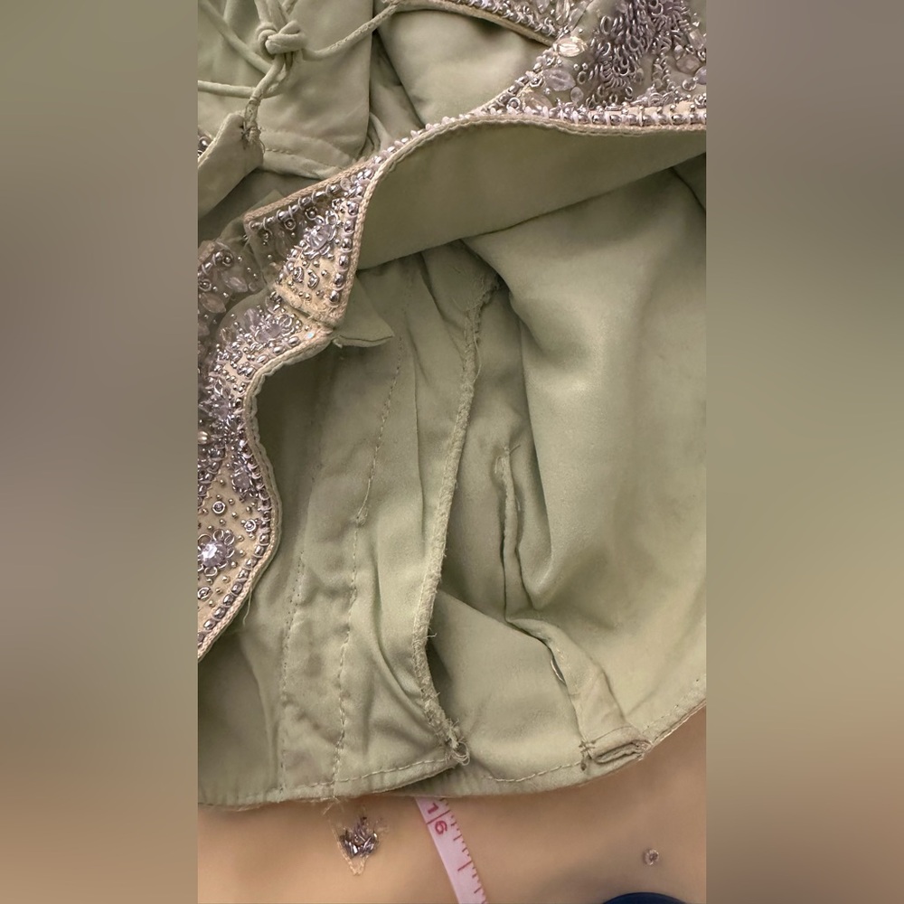 Pistachio Green & Canary Yellow Lehenga Choli - Indian Dress - Picture 14 of 14